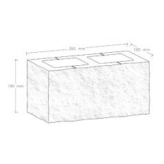 CJBLOK Pustak betonowy elewacyjny PBE-19-1/1 dwustronnie łupany element narożny, 2 image