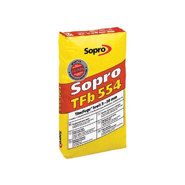 SOPRO fuga szeroka 3-30 mm – wysokowytrzymała, TFb - kolor betonowo-szary, 25kg