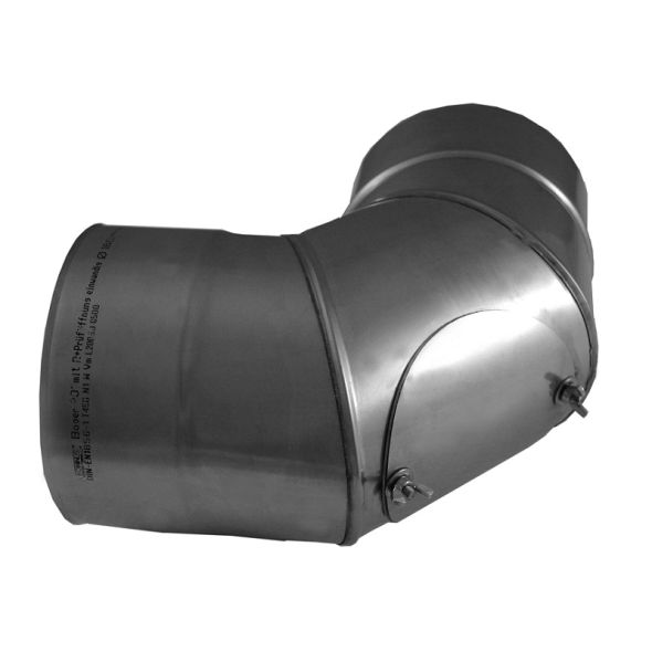 Kolano 90° z wyczystką KOMINUS KZS Ø 180mm gr.0,8mm